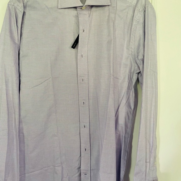 Dress shirt café coton purple and white (French cuff) - Picture 1 of 3
